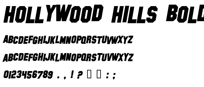 Hollywood Hills Bold Italic font